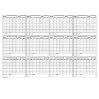 Undated Monthly Blank Laminated Horizontal Wall Calendar 36 X 48