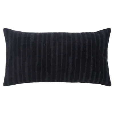 14x26 Oversized Striped Lumbar Throw Pillow Cover - Home: Velvet