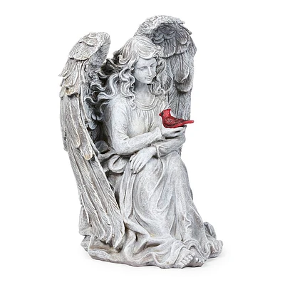 Roman 11 Cardinal Memorial Angel Resin Outdoor Garden Statue Gray