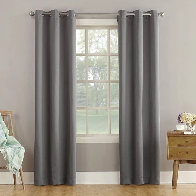 40x63 Sun Zero Room Darkening Lazlo Grommet Curtain Panel Gray