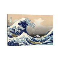 32 x 48 The Great Wave Wall Canvas by Hokusai - iCanvas: Modern Gicle Artwork