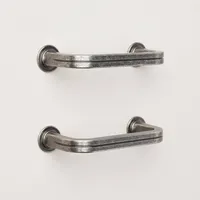 3 Classic Etched Drawer Pulls Antique Nickel (Set of 2): Zinc Alloy Cabinet Hardware - Hearth & Hand with Magnolia