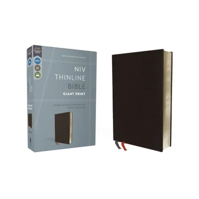 NIV, Thinline Bible, Giant Print, Bonded Leather, Black, Red Letter Edition - Large Print by Zondervan (Leather Bound)