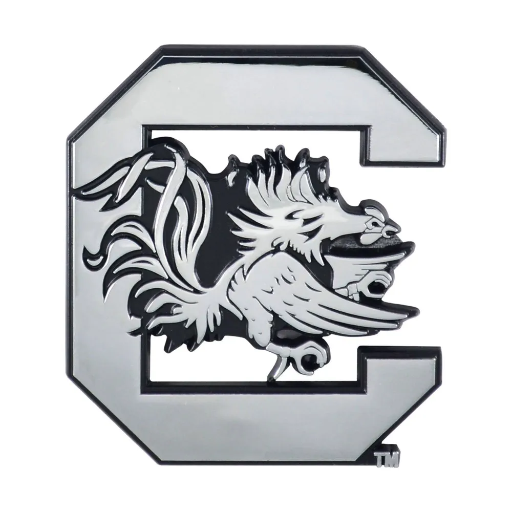 NCAA University of South Carolina Gamecocks 3D Chrome Metal Emblem