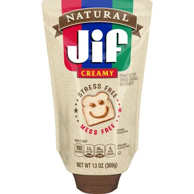 Jif Natural Squeeze Creamy Peanut Butter Spread - 13oz