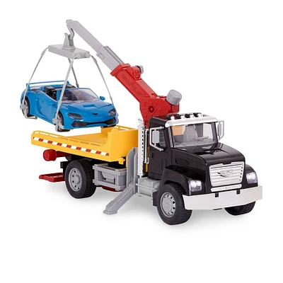 DRIVEN by Battat  Large Toy Tow Truck with Car and Crane Arm