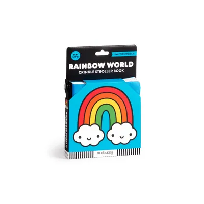 Rainbow World Crinkle Fabric Stroller Book - by Mudpuppy (Bath Book)