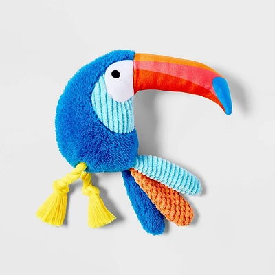 9 Toucan Plush with Rope Dog Toy - Sun Squad