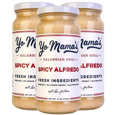 Yo Mamas Spicy Calabrian Alfredo Sauce - 3ct / 48oz