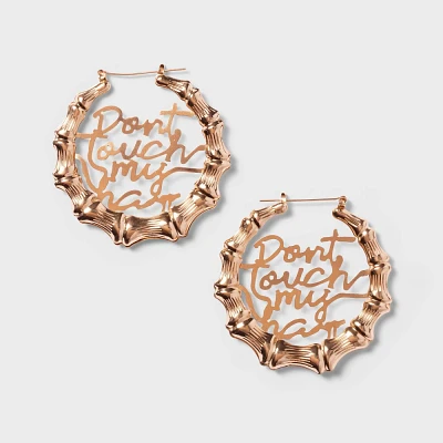 Black History Month Legendary Rootz Dont Touch My Hair Earrings - Gold