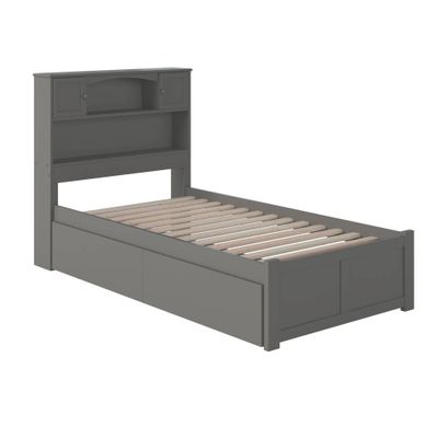 Twin XL Newport Bed with 2 Urban Bed Drawers & Bookcase Headboard - AFI