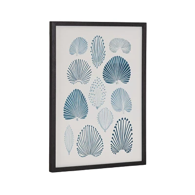 Kate & Laurel All Things Decor 12x16 Gallery Abstract Coastal Blue Coral Print by The Creative Bunch Studio Black