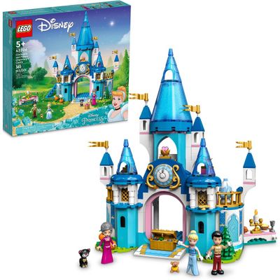 LEGO Disney Cinderella and Prince Charming Castle 43206 Building Toy Set