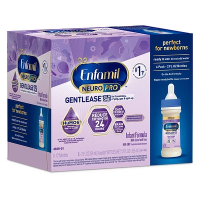 Enfamil NeuroPro GentleEase Ready to Use Infant Formula Bottles - 2 fl oz Each/6ct