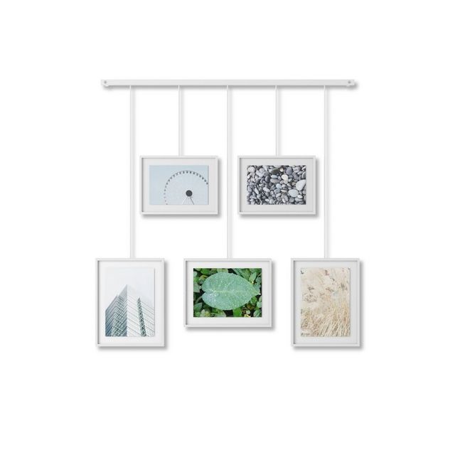 Umbra 27.38 x 26 Exhibit Gallery Multiple Images Display Frame : Modern Wall-Mounted Steel, Holds 5 Photos