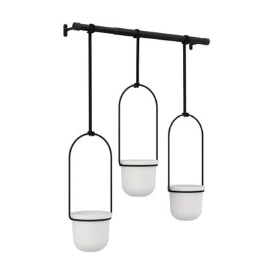 Umbra Triflora Hanging Planter : Modern Indoor Steel 3-Piece Set, No Drainage, Ceiling & Window Display