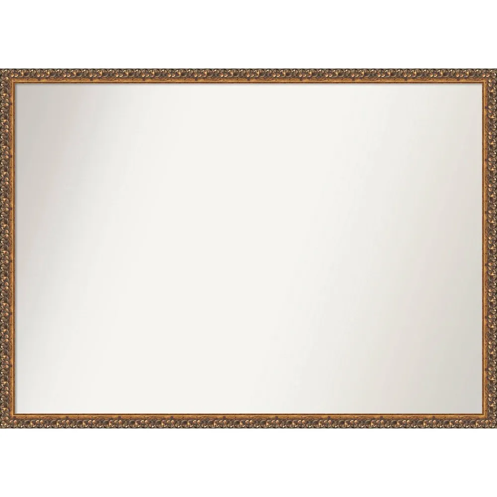 40 x 29 Non-Beveled Antique Bronze Wood Wall Mirror - Amanti Art: Rectangular, Modern Decor, Wall Mounted