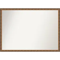 40 x 29 Non-Beveled Antique Bronze Wood Wall Mirror - Amanti Art: Rectangular, Modern Decor, Wall Mounted