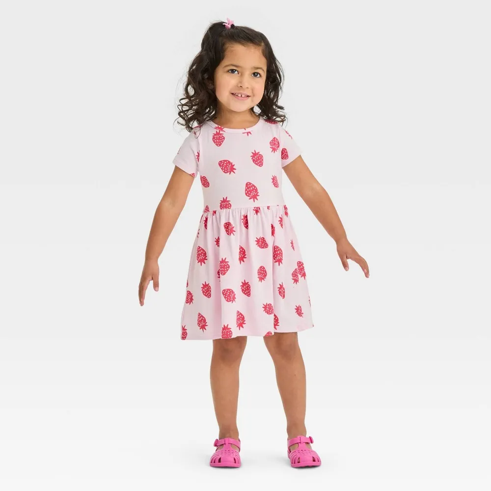 Cat & Jack Toddler Girls Strawberry Short Sleeve Dress - Target in Irvine,  CA