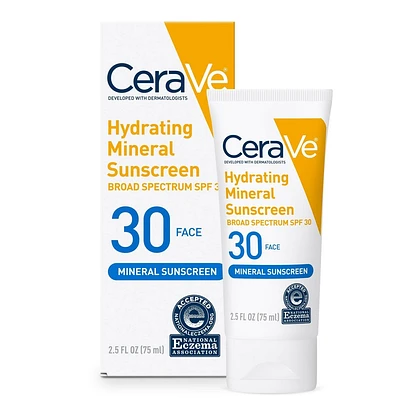 CeraVe Hydrating Mineral Face Sunscreen Lotion  SPF 30 - 2.5oz