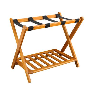 Flora Home Luggage Rack with Shelf Oak : Scandinavian Style, No Assembly, Wood Frame, Spot Clean