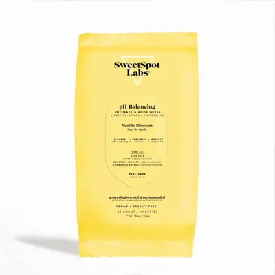 SweetSpot Labs pH-Balancing Intimate & Body Wipes - Vanilla Blossom - 30ct