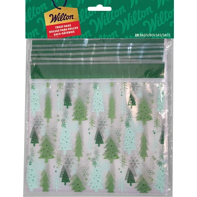 Wilton 20ct Trees Resealable Treat Bags Green