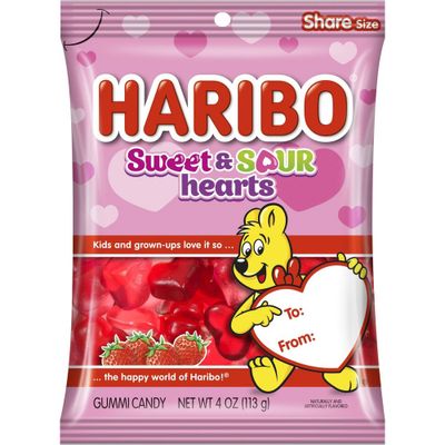 Haribo Valentines Sweet and Sour Hearts - 4oz