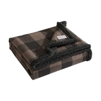 50x60 Cabin Plaid Throw Blanket - Eddie Bauer: Reversible, Cotton Flannel