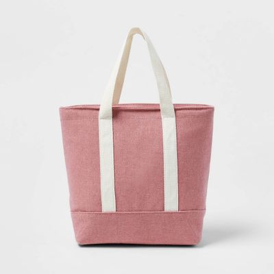 Solid Canvas Lunch Tote Pink - Threshold