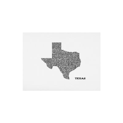 Restudio Designs Texas Map Art Print 16 20 - Deny Designs: Modern Unframed Mixed Media Wall Decor for All Ages