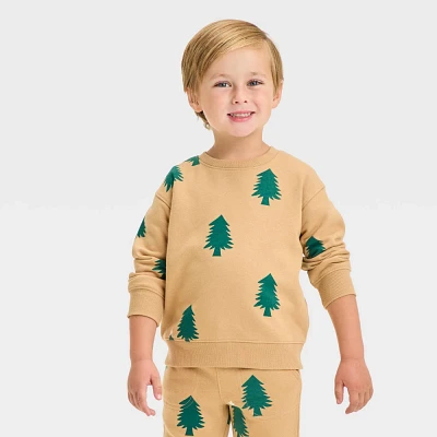 Toddler Boy Tree Printed Crewneck Sweathirt