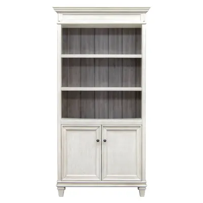 78 Hartford Bookcase with Lower Doors  - Martin Furniture: Arched Design, No Assembly, Metal Hardware