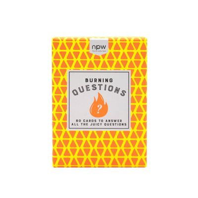 100ct Burning Questions Card Game: NPW Creative Thinking Party Game for Kids & Adults, 2+ Players, Includes Cards