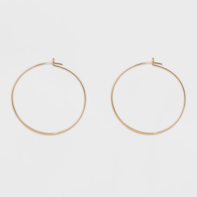 Thin Medium Hoop Earrings