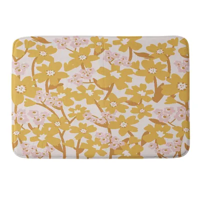 Thirty One Illustrations Wildflowers Bath Rug Yellow - Deny Designs