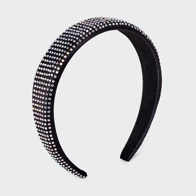 Girls Rhinestone Headband - art class Black