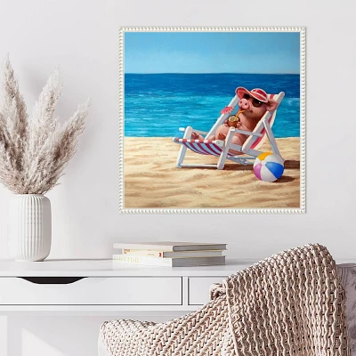 Amanti Art 22x22 Hello Sunshine by Lucia Heffernan Framed Canvas Wall Art Print: Polystyrene Frame, Animal Subject