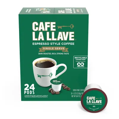 Cafe La Llave Espresso Roast Single Serve Coffee - 24ct