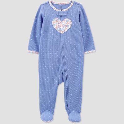 Carters Just One You Baby Girls Heart Floral Footed Pajama