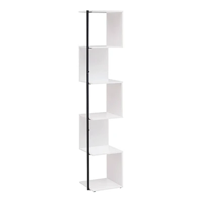 24/7 Shop At Home 62 Bloomhaven Modern 6 Shelf Corner Bookcase