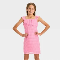 Girls Ruched Bust Flutter Strap Chiffon Dress - art class  XXL