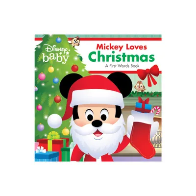 Disney Baby: Mickey Loves Christmas - (First Words Book) by Disney Books (Board Book)