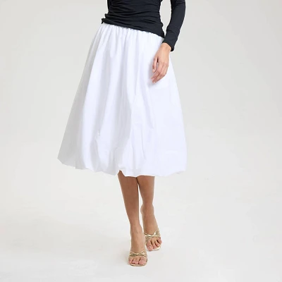 Women Poplin Bubble Skirt