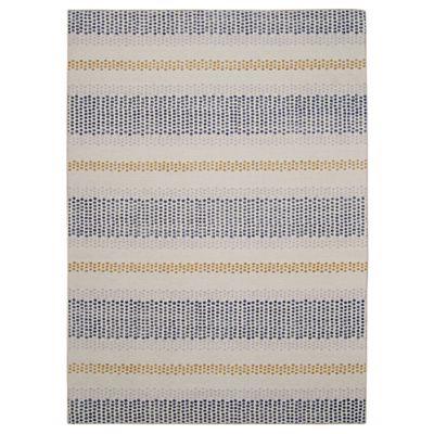 Maldon Washable Outdoor Rug Ivory/Blue - Linon: Washable