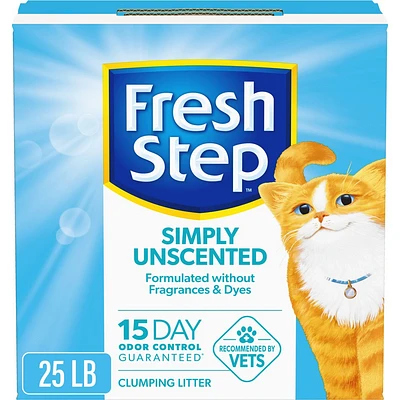 Fresh Step - Simply Unscented Litter - Clumping Cat Litter - 25lbs