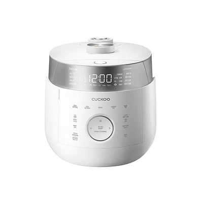 Cuckoo 6-Cup Induction Heating Twin Pressure Rice Cooker and Warmer White: 16 Settings, Automatic Keep Warm, Timer