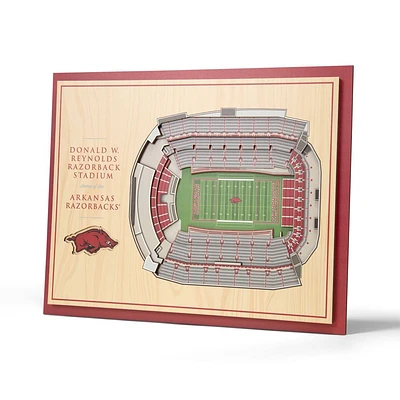 NCAA Arkansas Razorbacks 5-Layer Stadiumviews 3D Wall Art