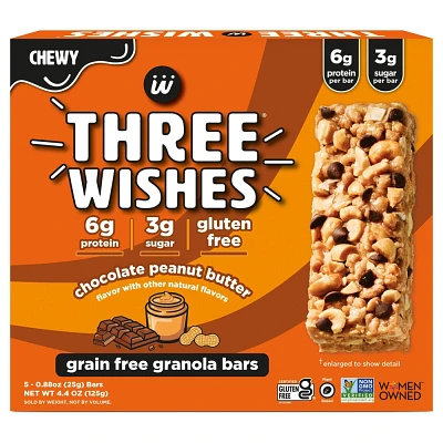 Three Wishes Peanut Butter Granola Bars - 4.4oz