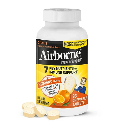 Airborne Immune Support Chewable Tablets with Vitamin C & Zinc - Citrus - 96ct